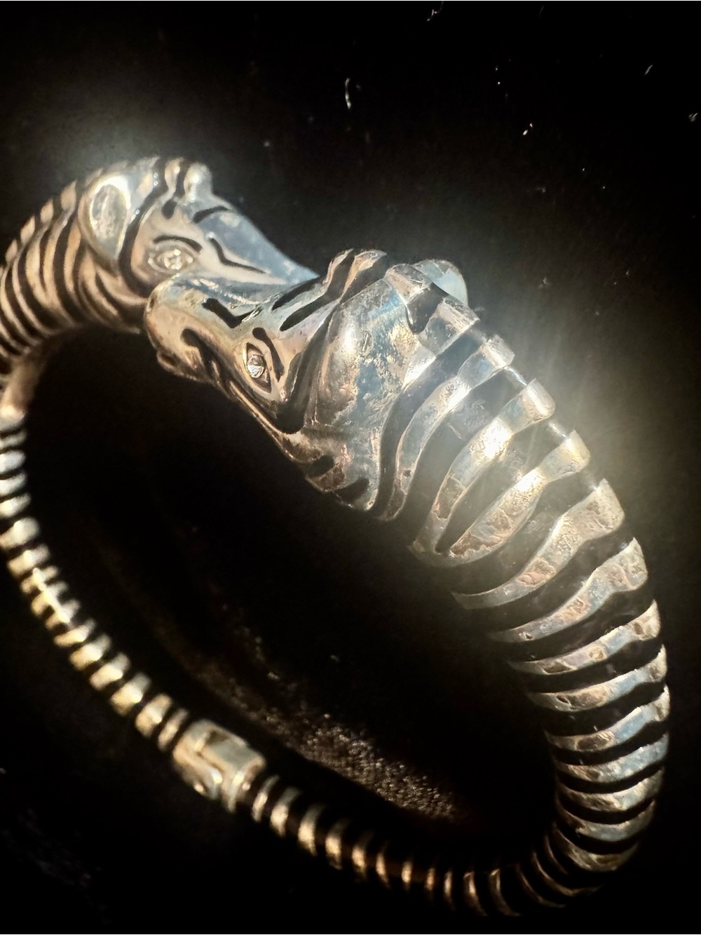 Brighton Safari Silver-Tone Zebra Head Bracelet - Silver-tone. - Picture 5 of 7